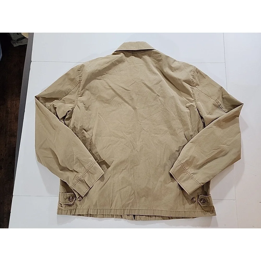 Vintage POLO RALPH LAUREN Small Pony Full Zip Bomber Jacket 90s Light Brown 2XL‎